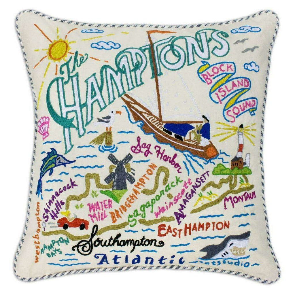 Hamptons Hand-Embroidered Pillow