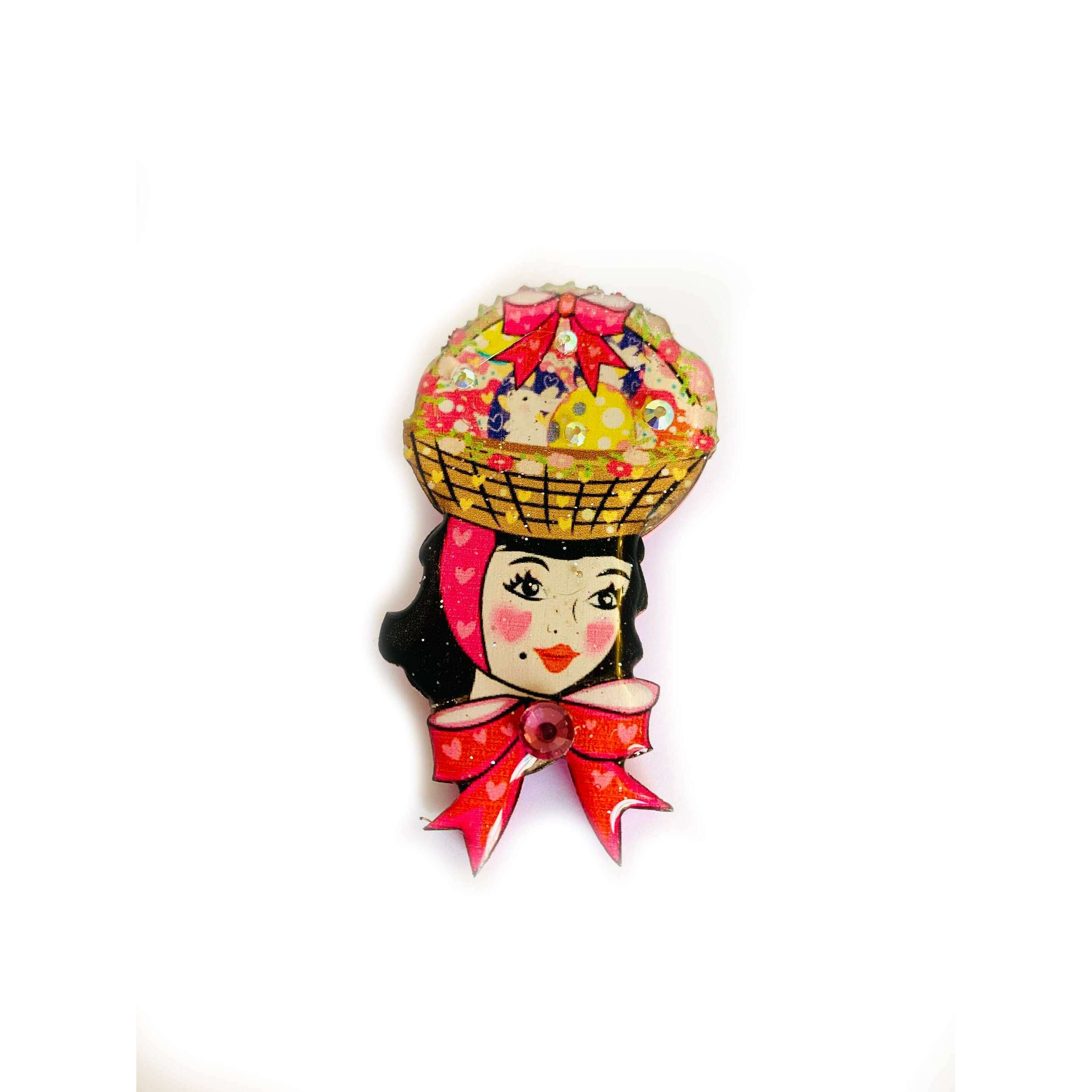 Harriet and her Easter Bonnet Brooch