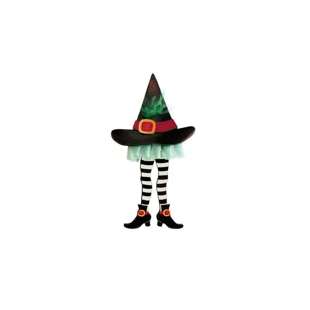Hidden Witch Halloween Brooch by Laliblue