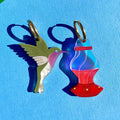 Hummingbird & Feeder Acrylic Statement Earrings