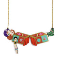 Sawing in Half Illusion Necklace by Laliblue – Retro Statement Necklace Vintage Inspired