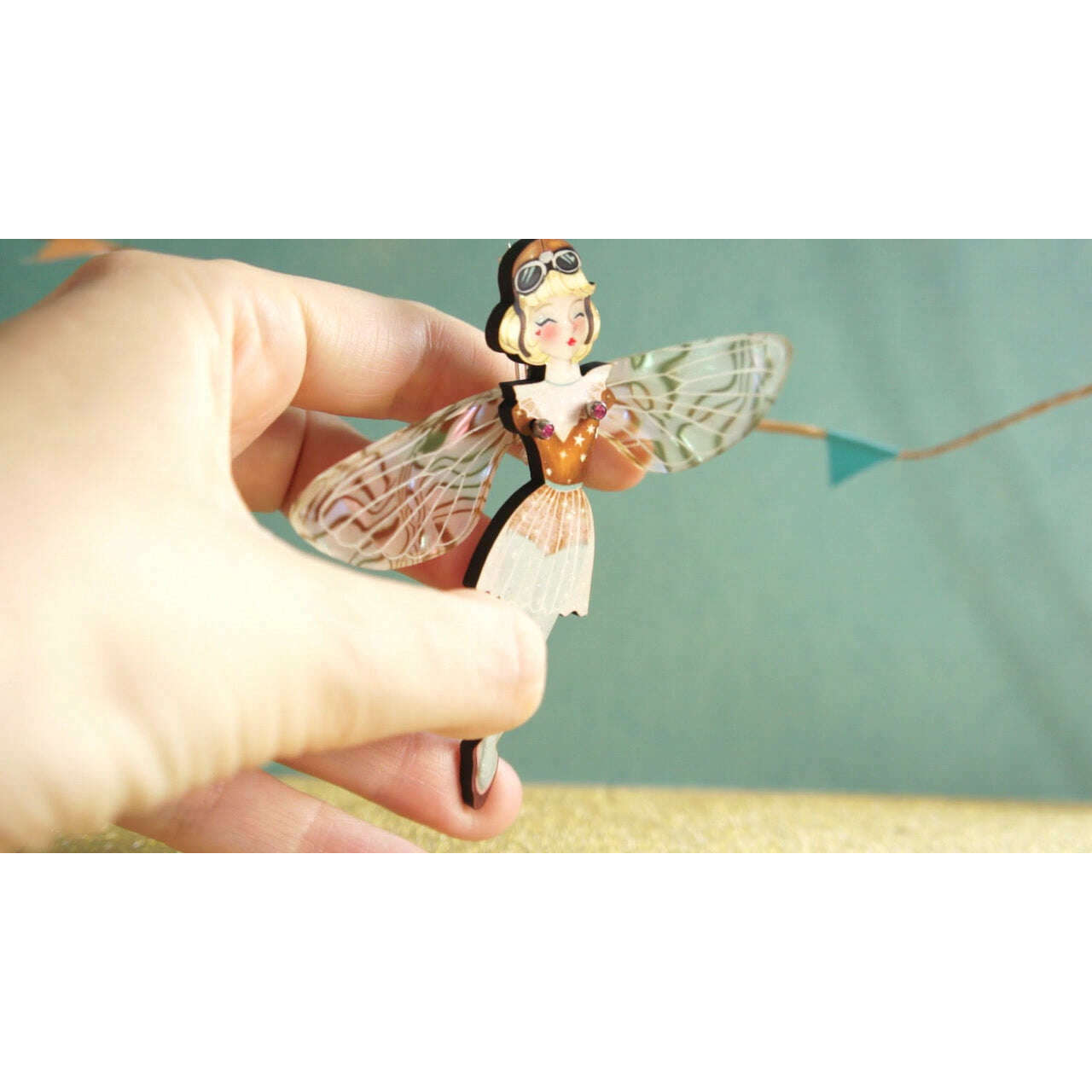 Butterfly Woman Halloween Brooch by Laliblue