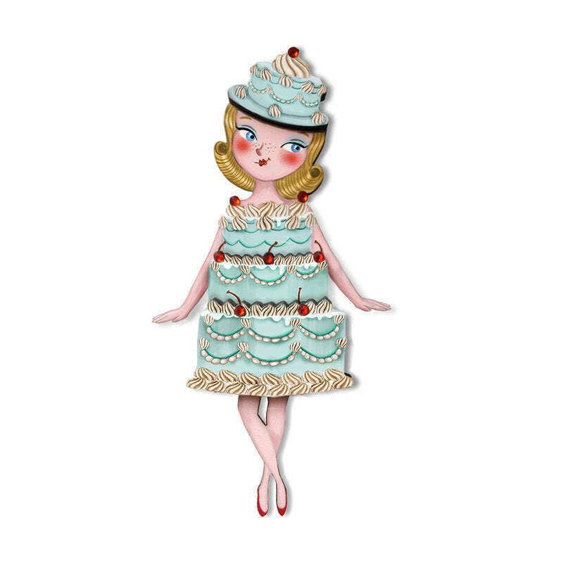 Cake Woman Brooch by Laliblue