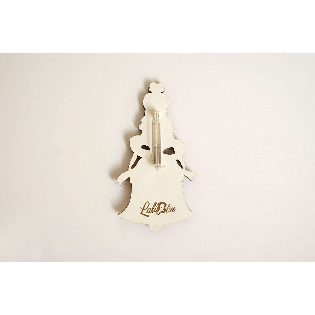 Christmas Bell Girl Brooch by Laliblue