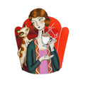 Girl and Cat with Eggnog Brooch by Laliblue