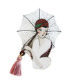 Girl with Umbrella Brooch by Laliblue
