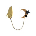 Hand and Moon Double brooch by Laliblue