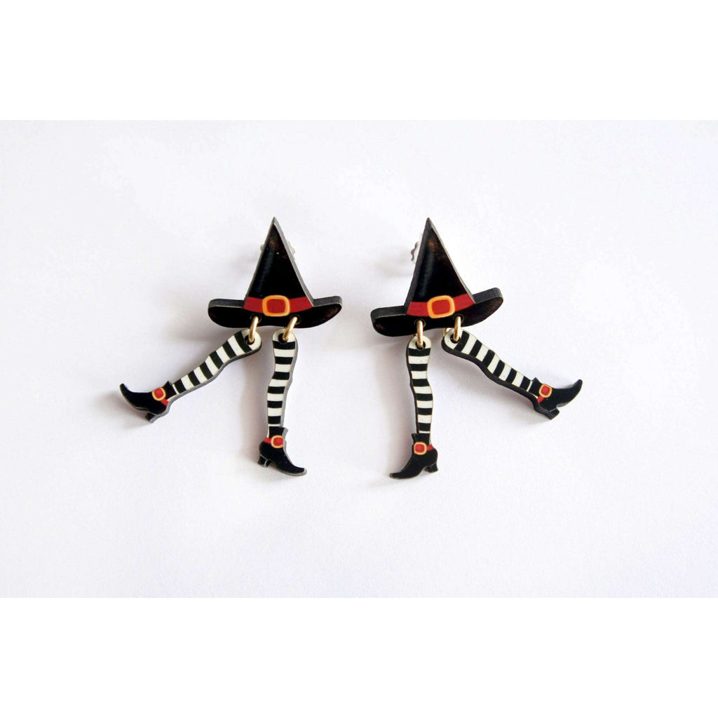 Hidden Witch Halloween Earrings by Laliblue