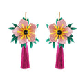 Pink Tropical Flower Earrings by Laliblue