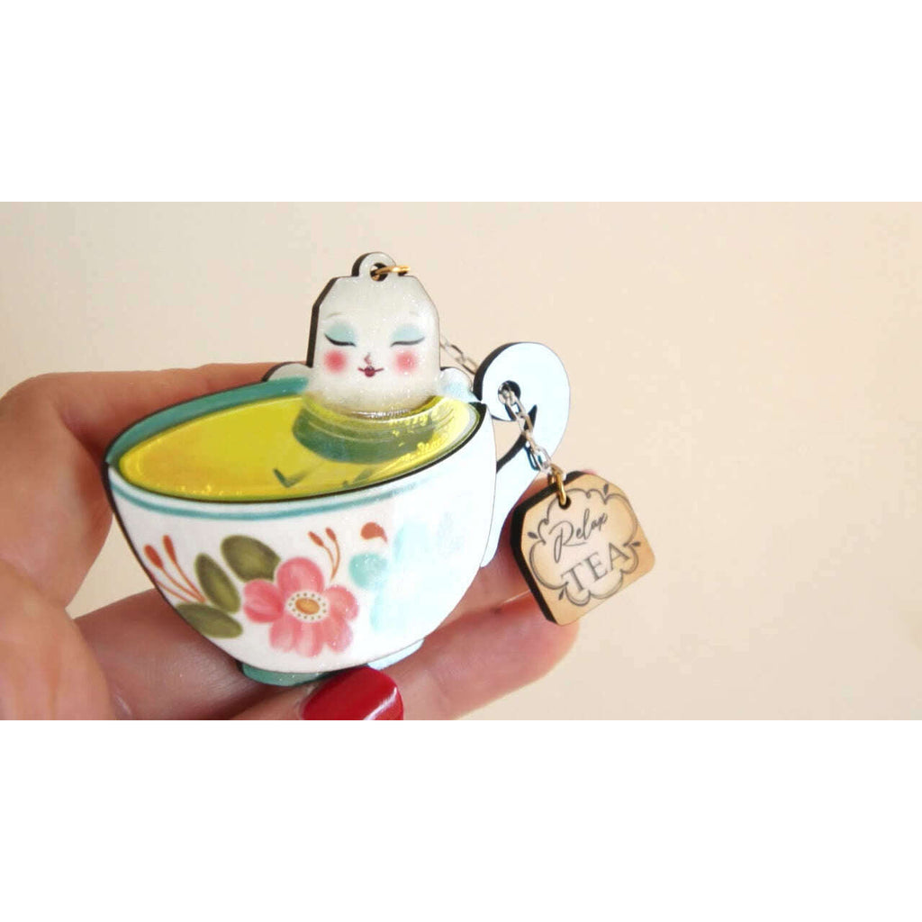 Relax Tea Brooch by Laliblue