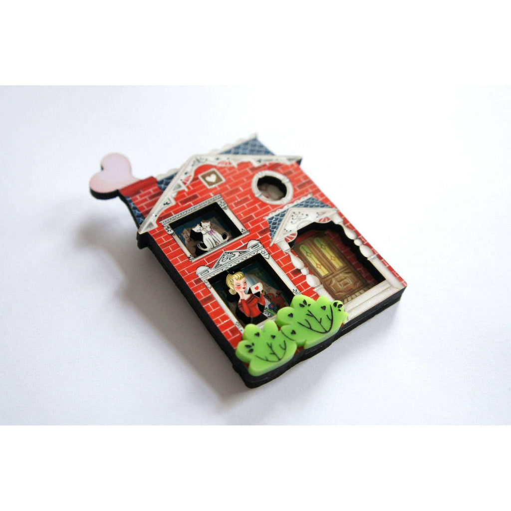Valentine's House Brooch by Laliblue