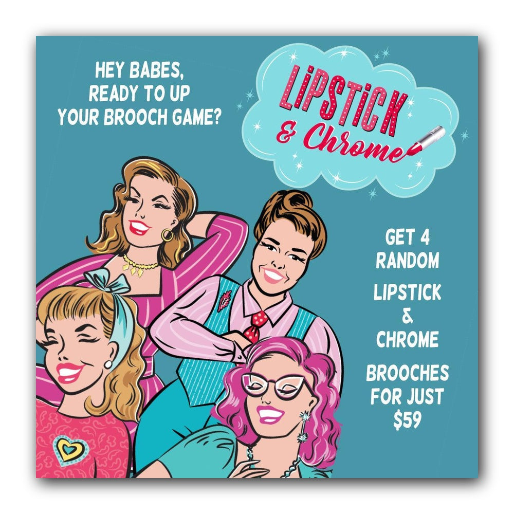 Blind Box Mystery Brooches — 4 Vintage Pins for $59 | Lipstick & Chrome