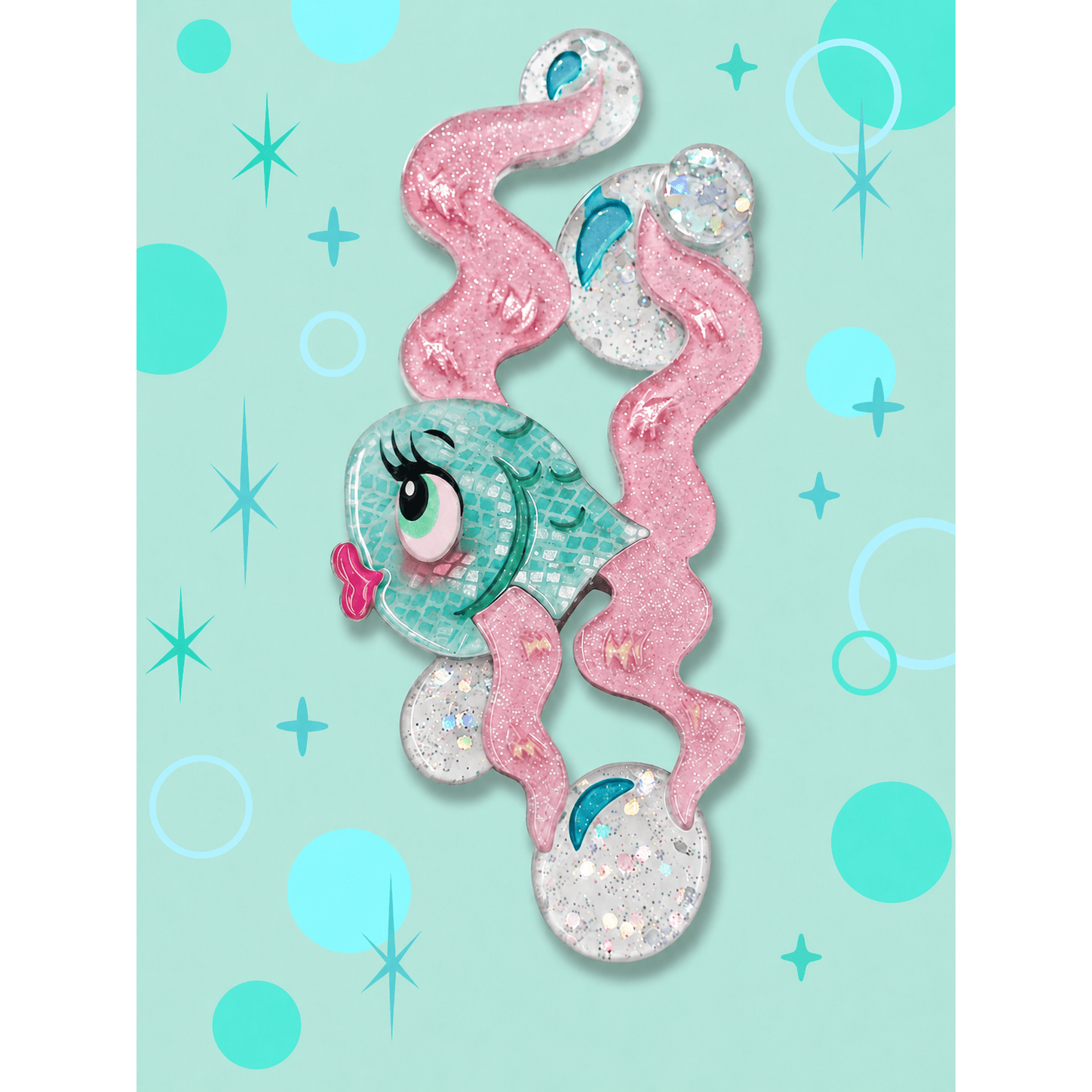 Fishy Kisses Brooch by Miss Fluff x Lipstick & Chrome
