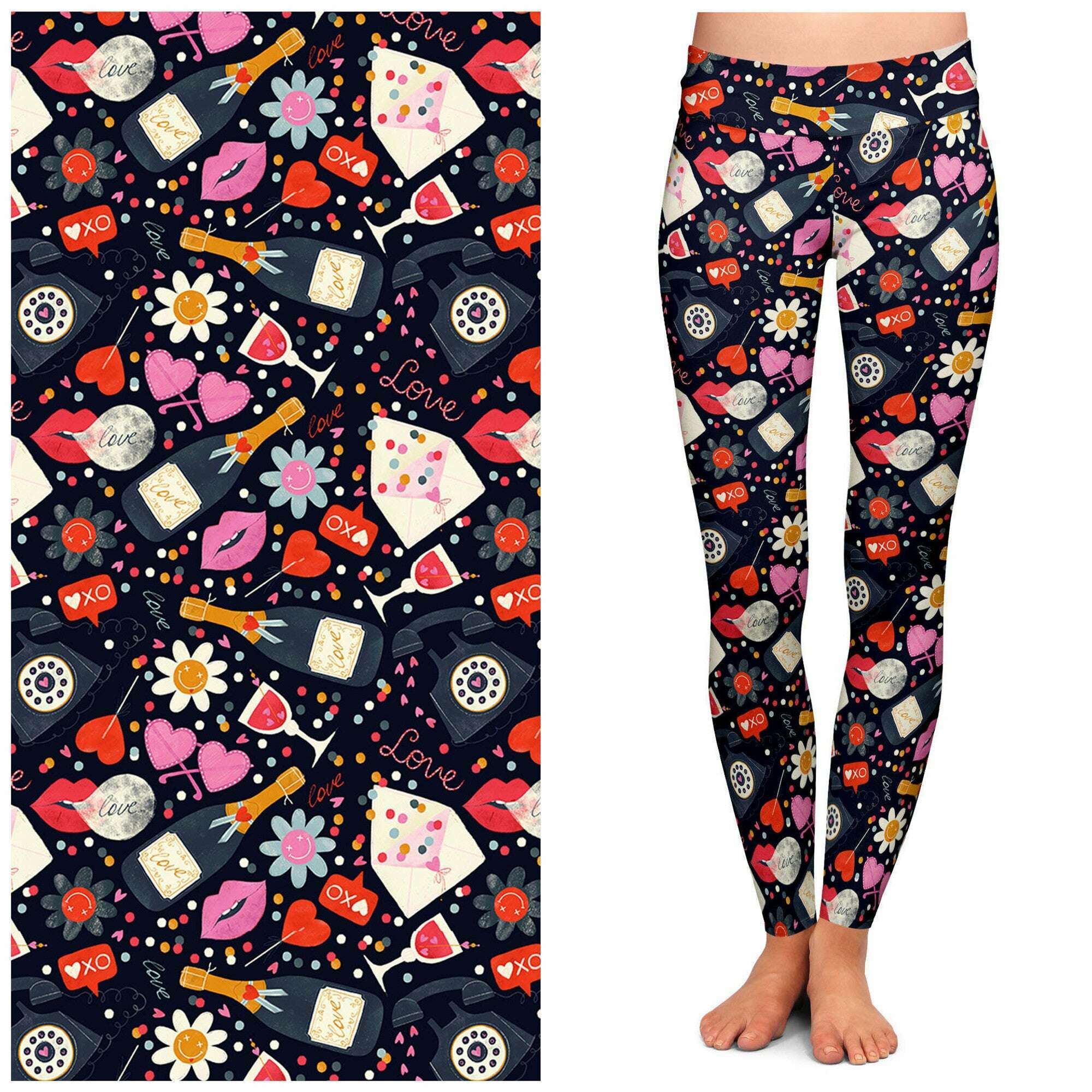 "Love Struck" Buttery Soft Leggings by Lipstick & Chrome Tall & Curvy