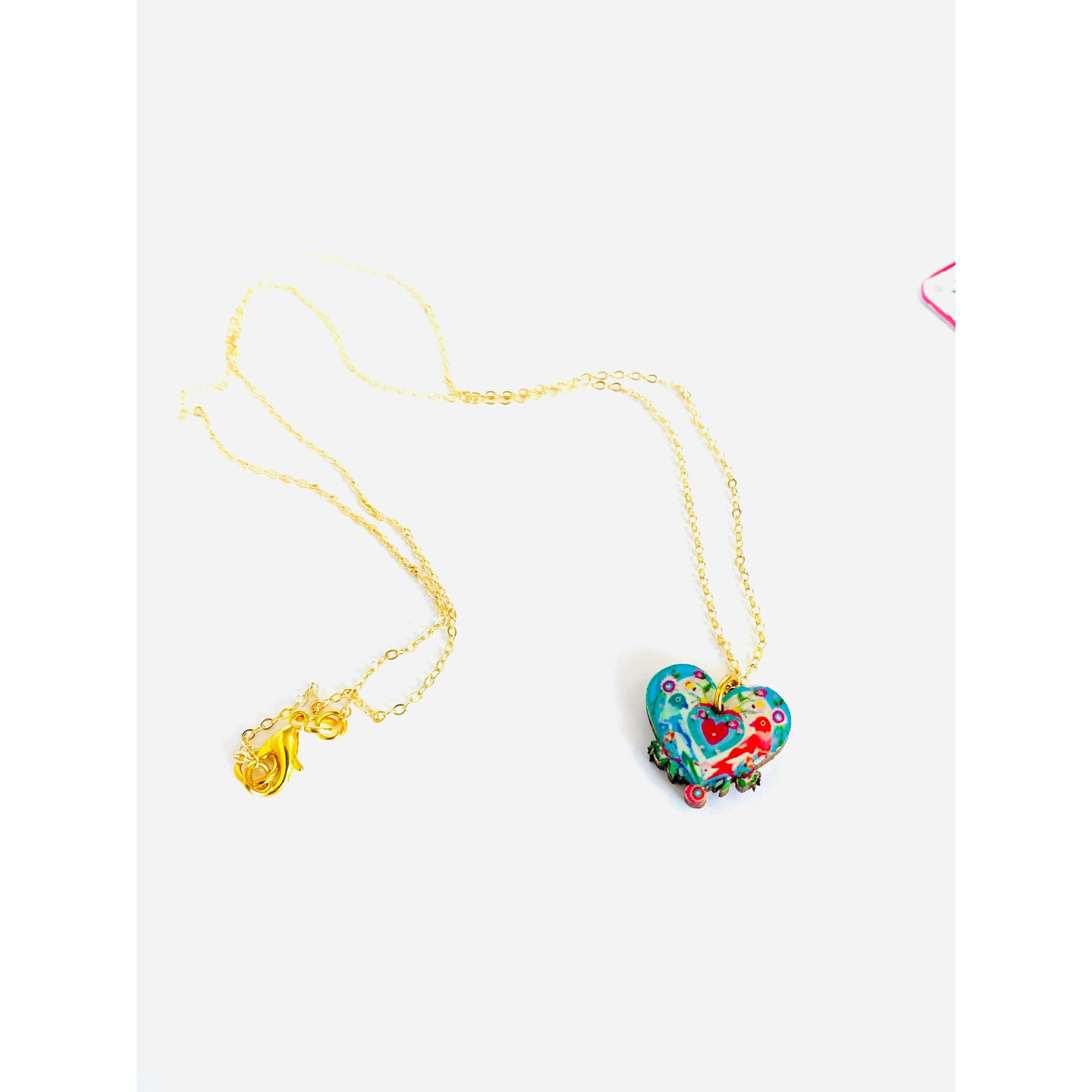 Lovebird Necklace on Gold Chain by Rosie Rose Parker