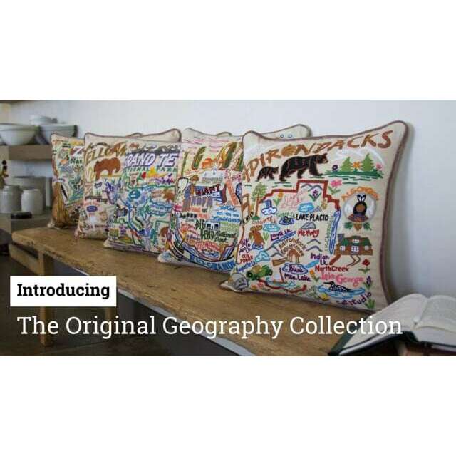 Martha's Vineyard Hand-Embroidered Pillow