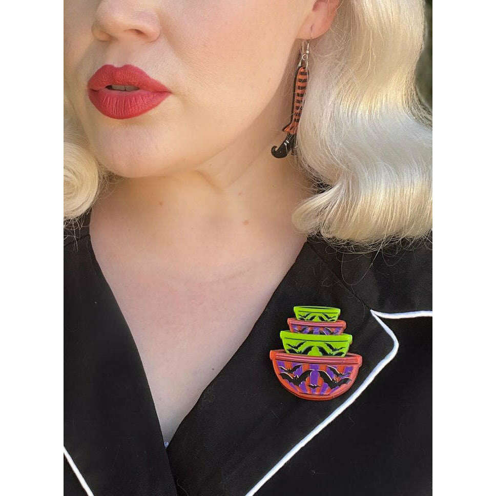 Menacing Mixers Halloween Bowls Brooch by Lipstick & Chrome
