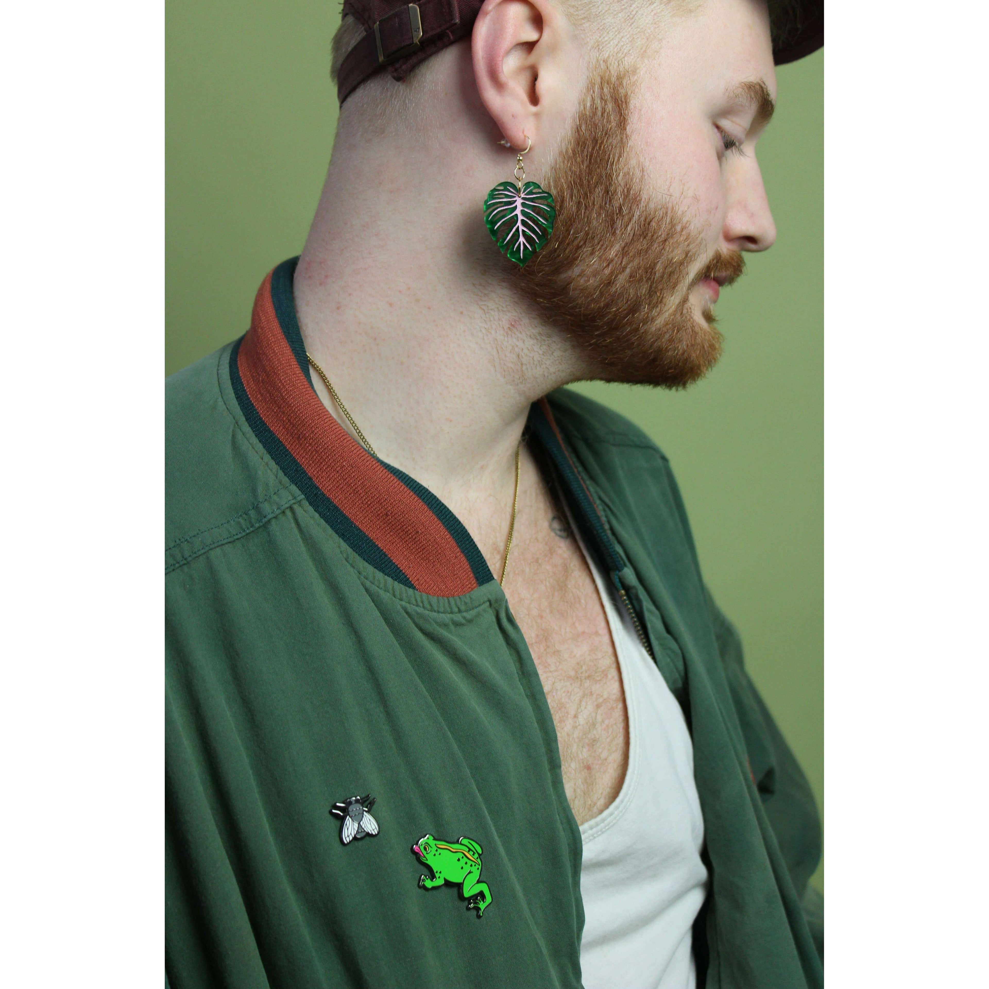 Mini Monstera Leaf Acrylic Earrings