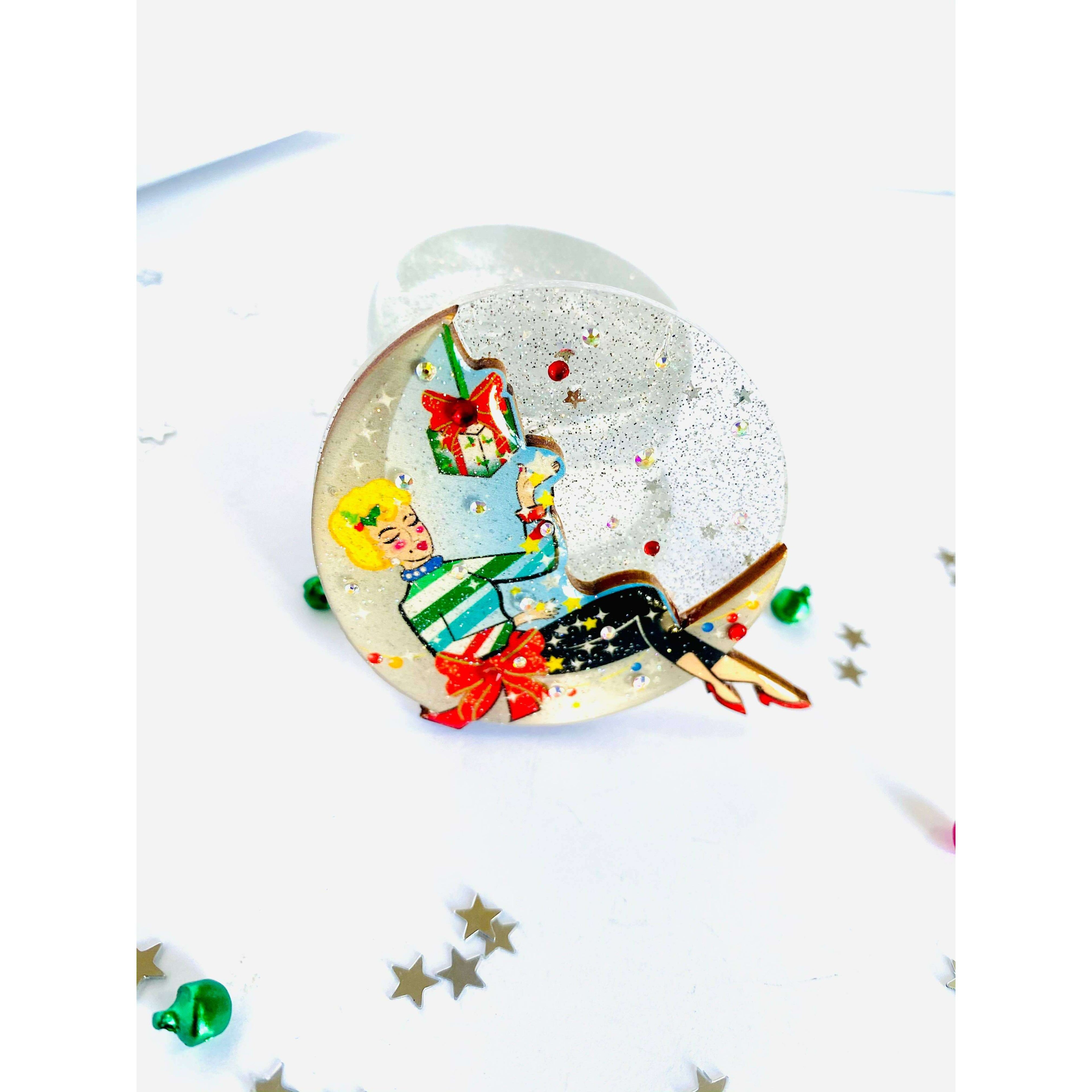 Moon Girl Christmas Brooch by Rosie Rose Parker