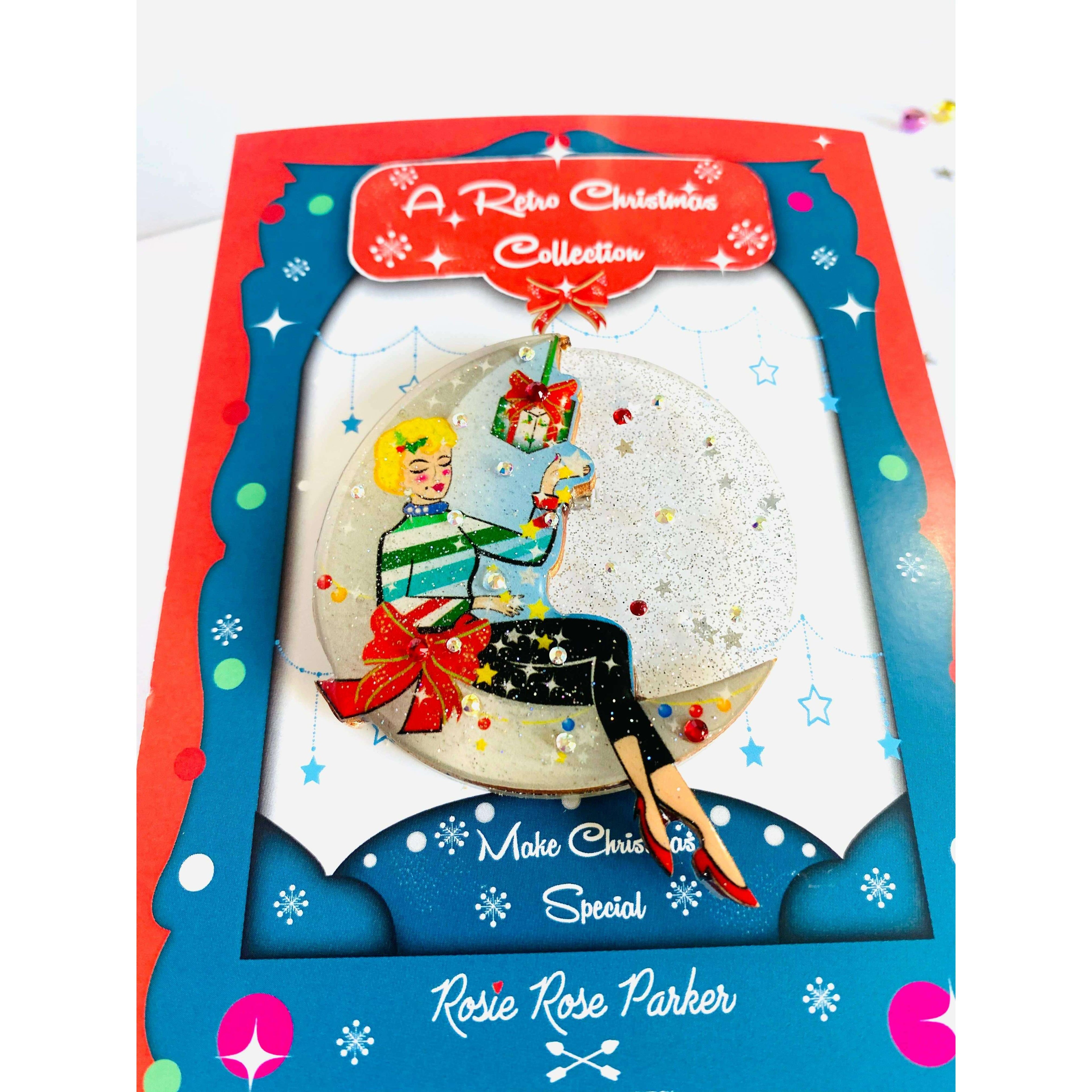 Moon Girl Christmas Brooch by Rosie Rose Parker