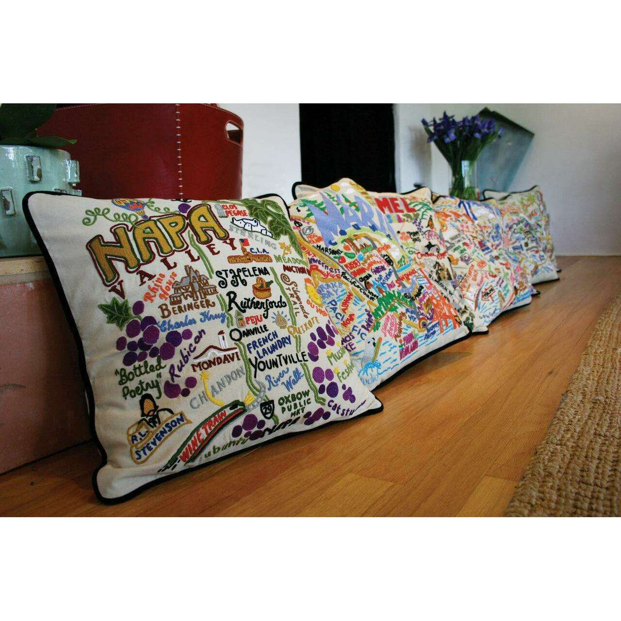 Napa Valley Hand-Embroidered Pillow