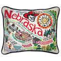 Nebraska, University of Collegiate Embroidered Pillow by CatStudio