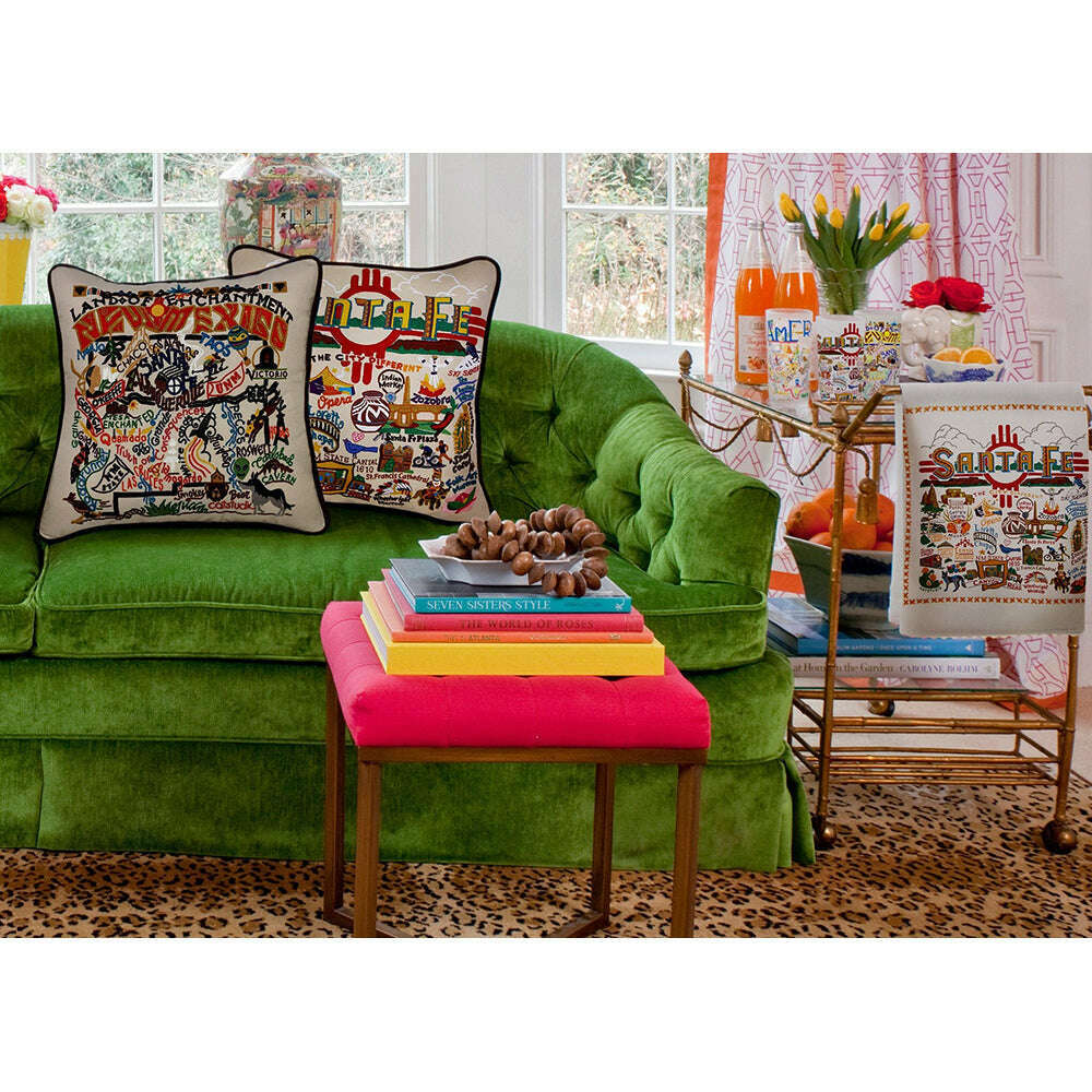 New Mexico Hand-Embroidered Pillow
