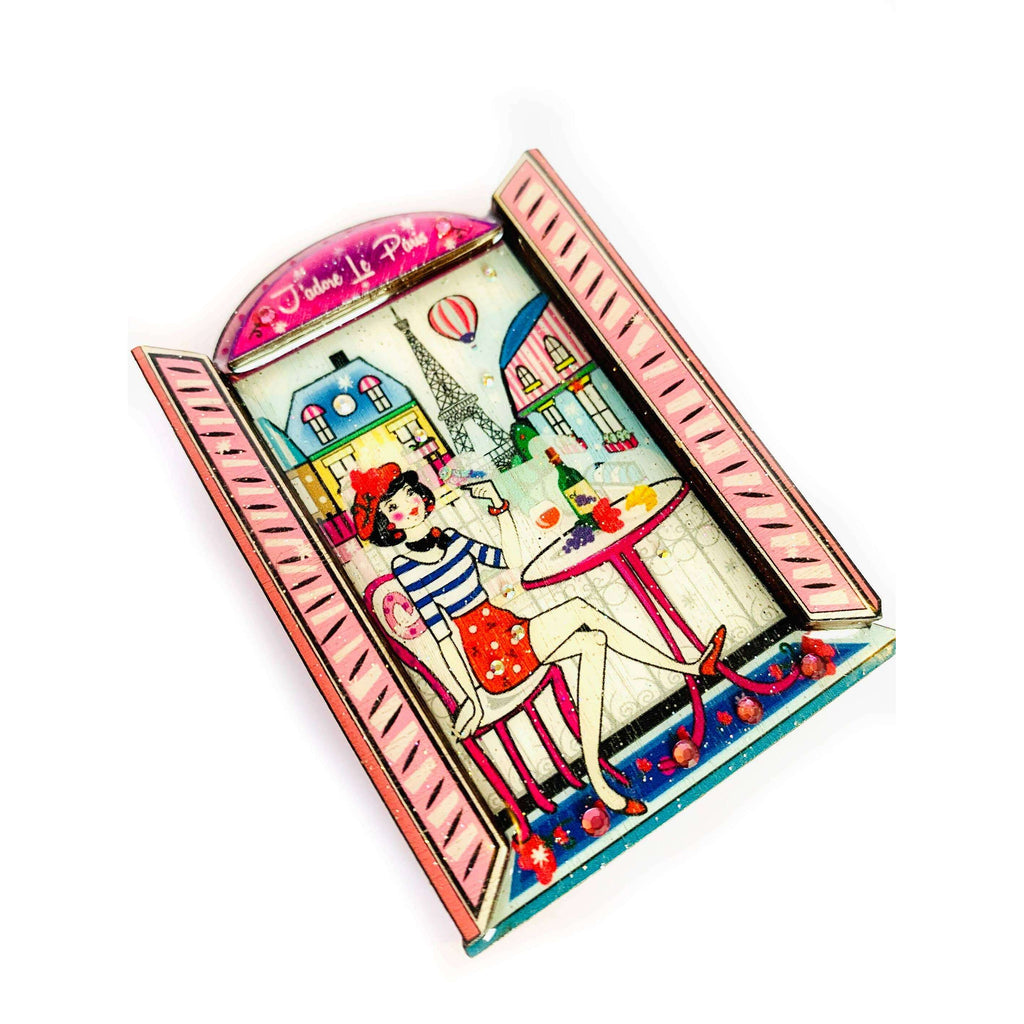 Oh la la Paris Scene Brooch by Rosie Rose Parker