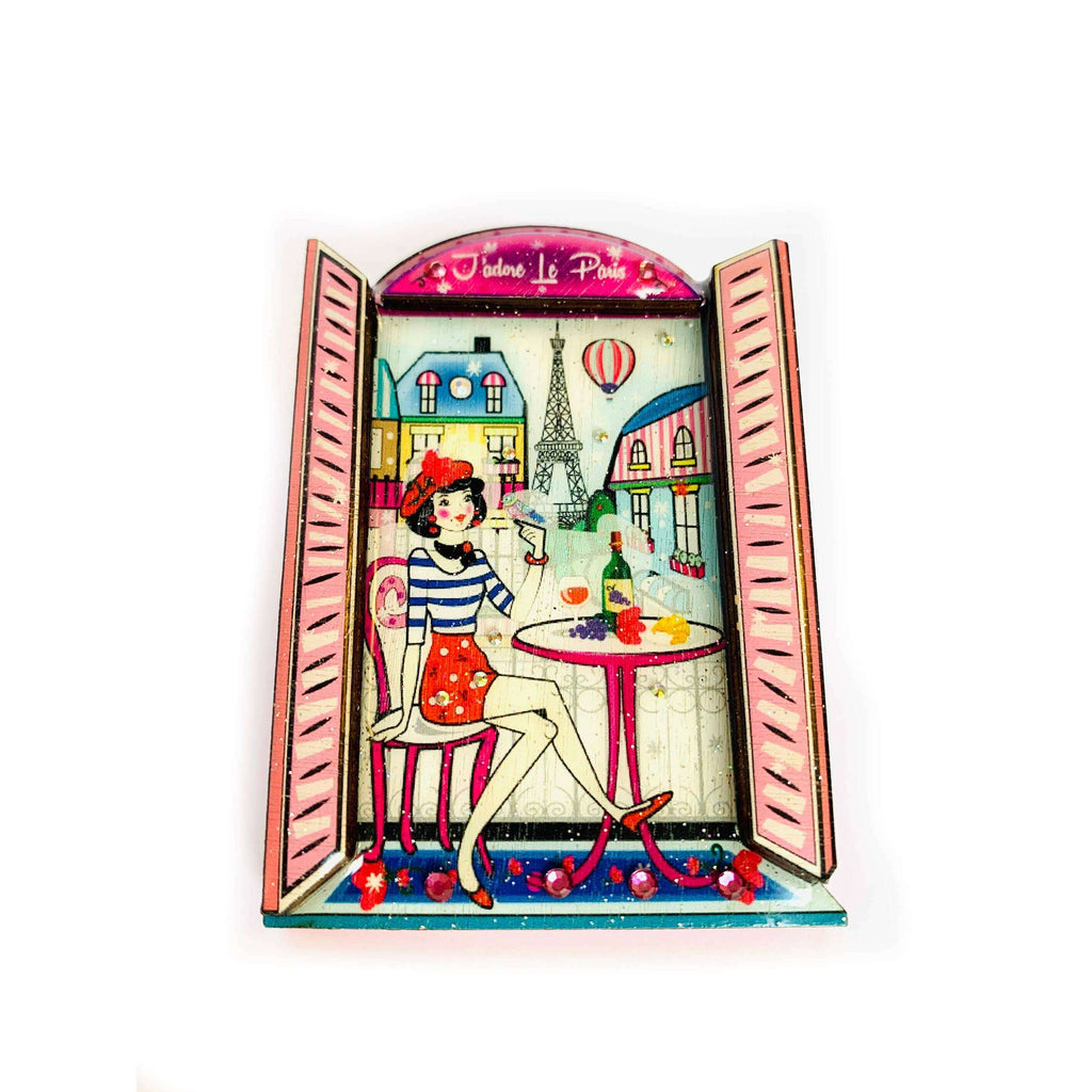 Oh la la Paris Scene Brooch by Rosie Rose Parker