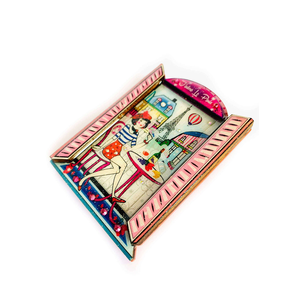 Oh la la Paris Scene Brooch by Rosie Rose Parker