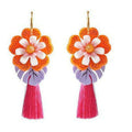 Orange Tropical Flower Earrings by Laliblue