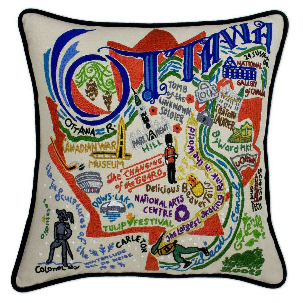 Ottawa Hand-Embroidered Pillow