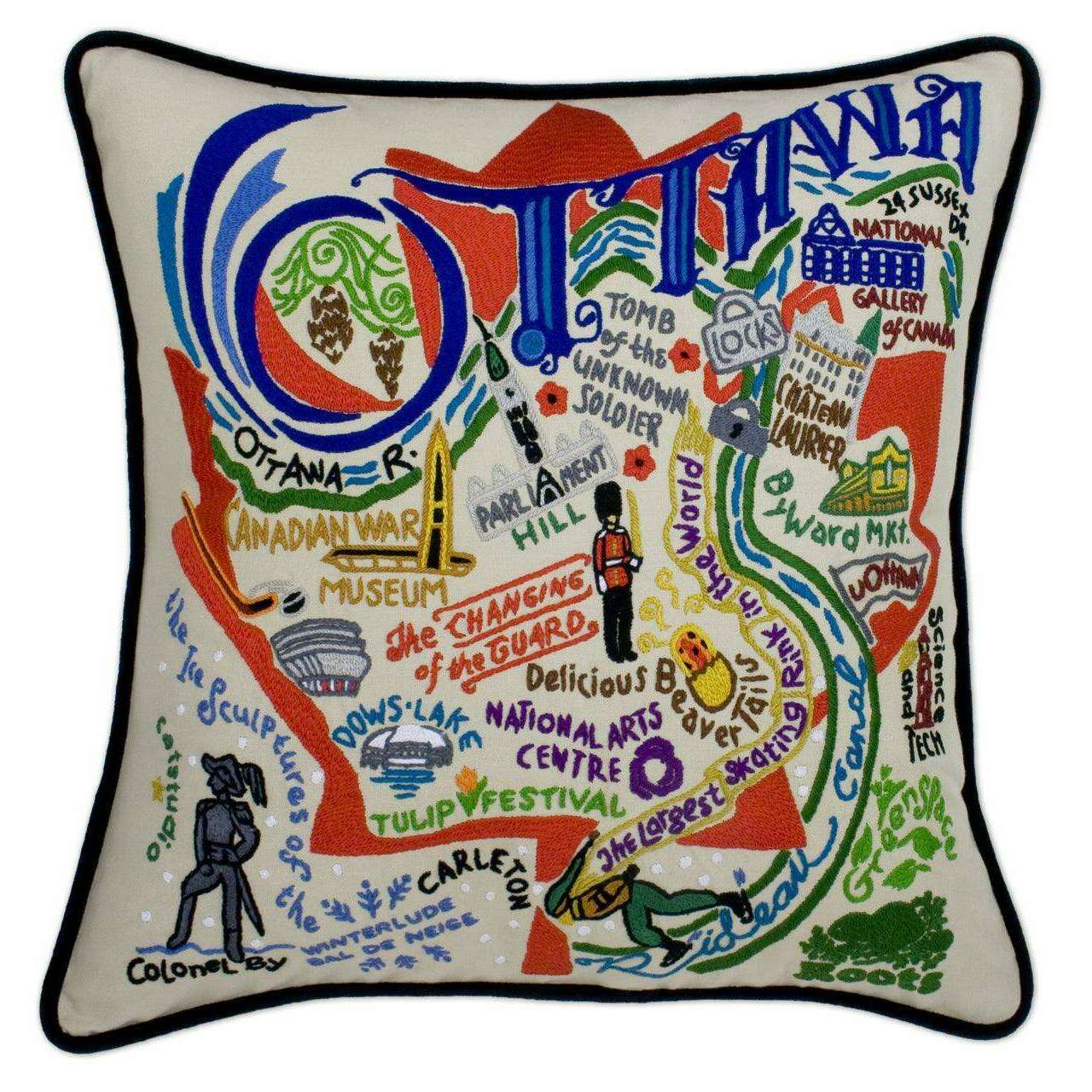 Ottawa Hand-Embroidered Pillow