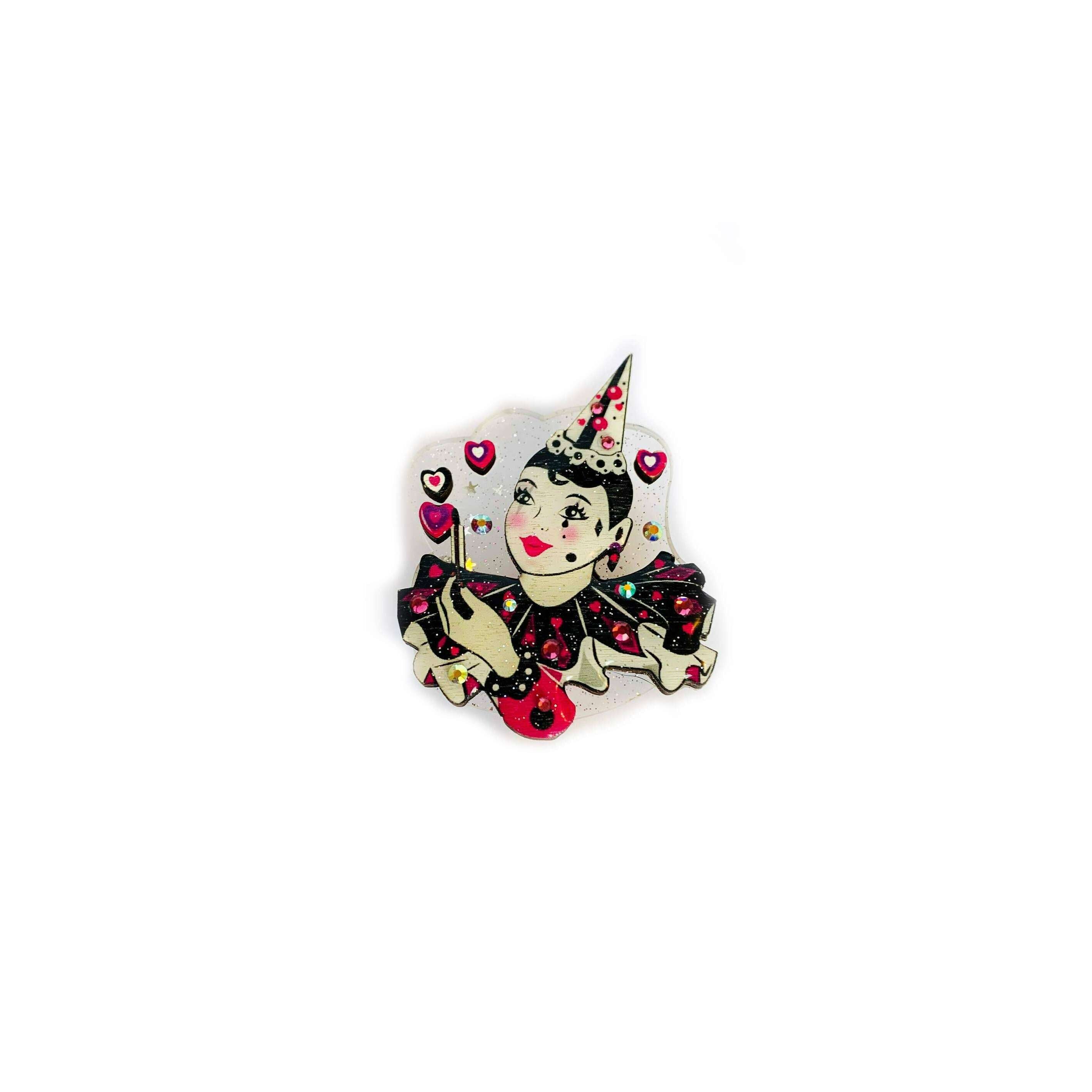 Pierrot Mime Brooch by Rosie Rose Parker