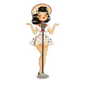 Pin-up Singer Standing w/ Microphone Brooch by Laliblue