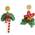 Poinsettia and Candy Cane Earrings by Laliblue