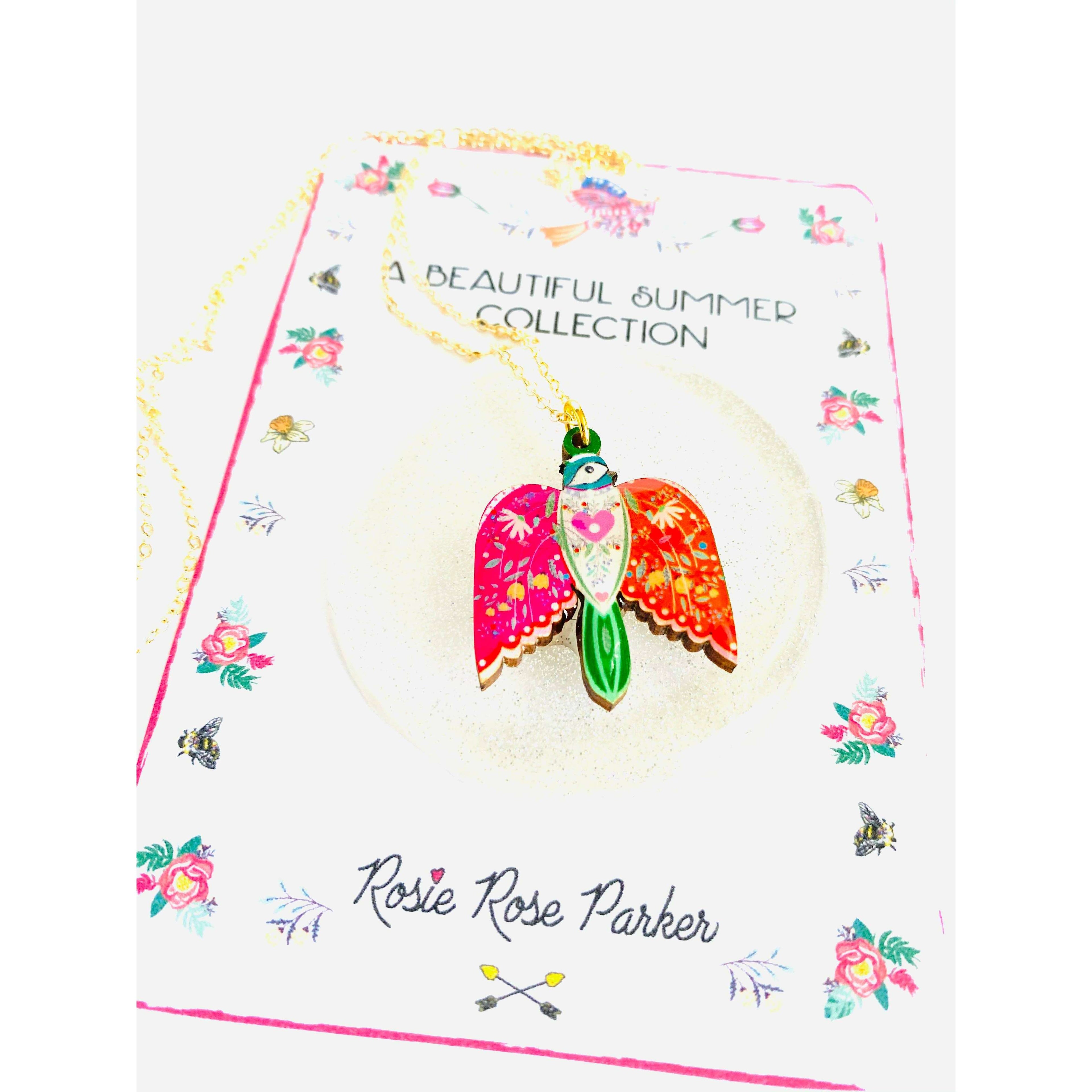 Pretty Bird in Flight Necklace by Rosie Rose Parker