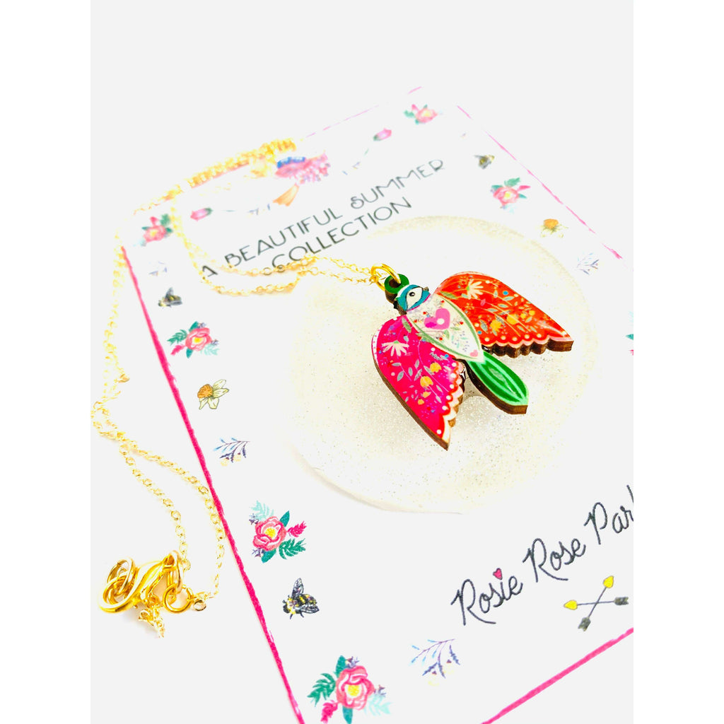 Pretty Bird in Flight Necklace by Rosie Rose Parker
