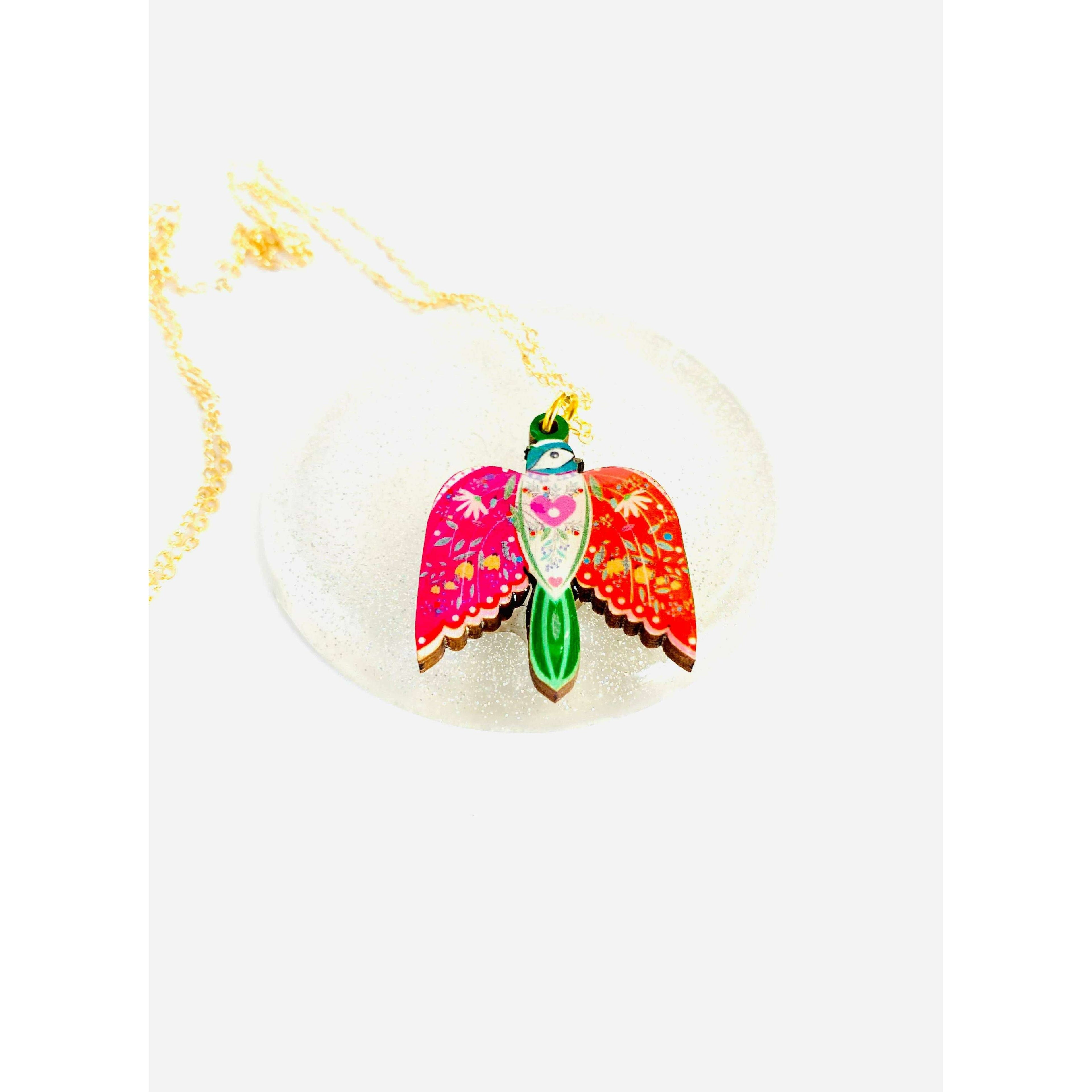 Pretty Bird in Flight Necklace by Rosie Rose Parker