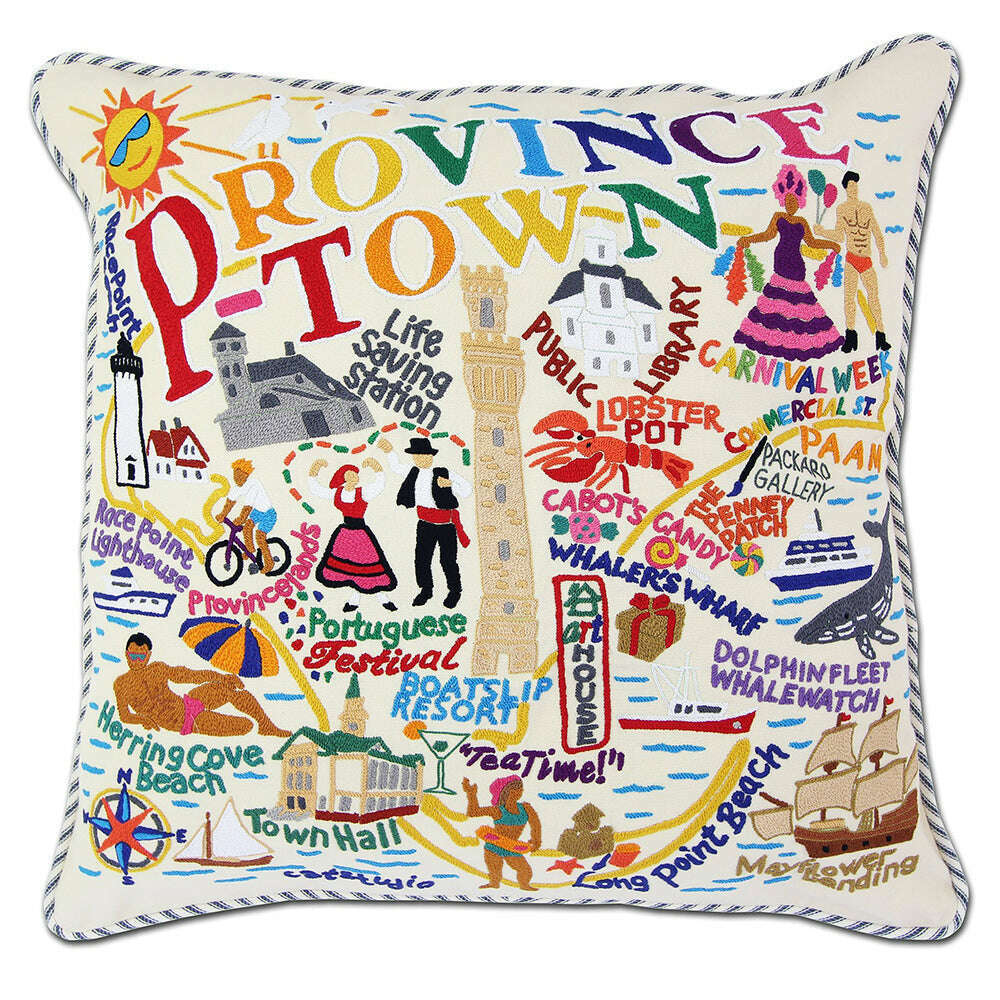 Provincetown Hand-Embroidered Pillow