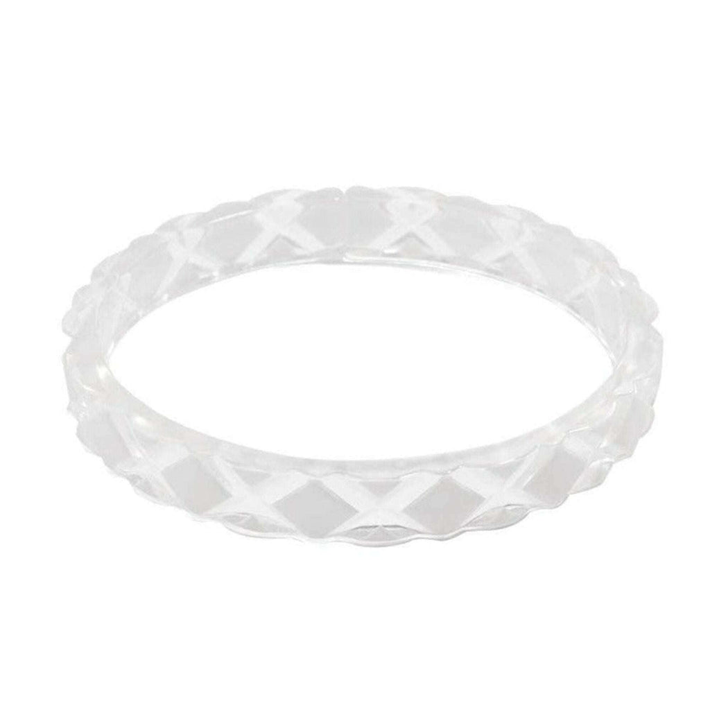 Quilted Resin Bangle Bracelet -WHITE