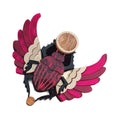 Red Winged Scarab Beetle Brooch by Cherryloco Jewellery