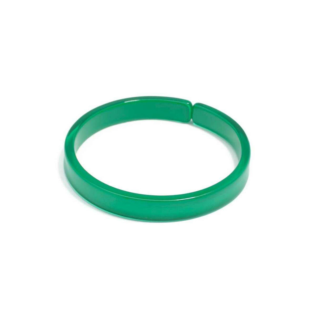 Resin Bangle Bracelet - DARK GREEN Medium Width