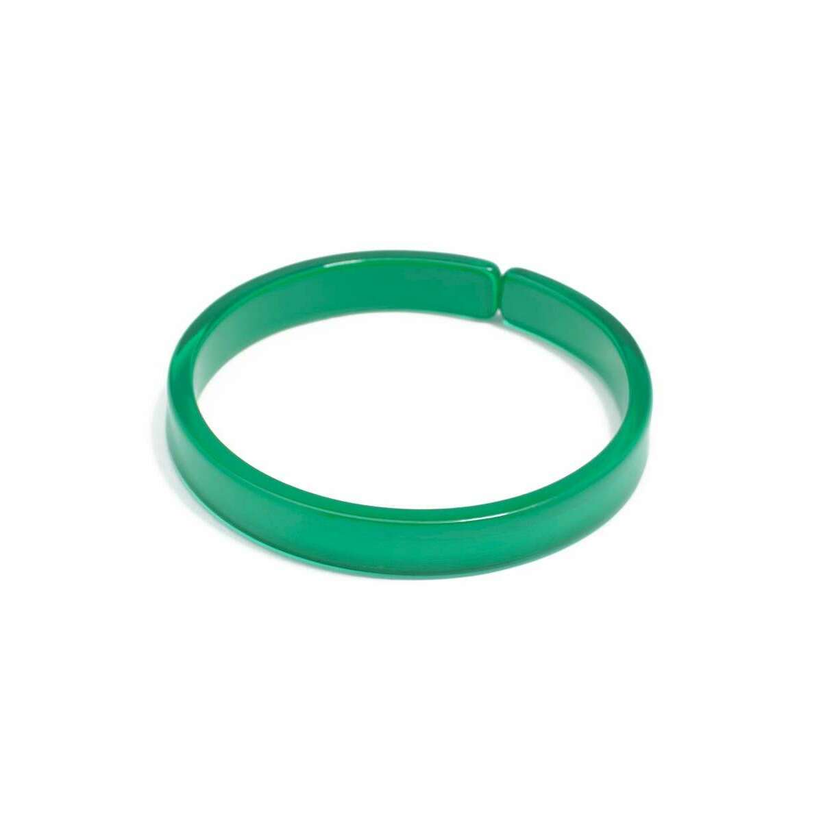 Resin Bangle Bracelet - DARK GREEN Medium Width