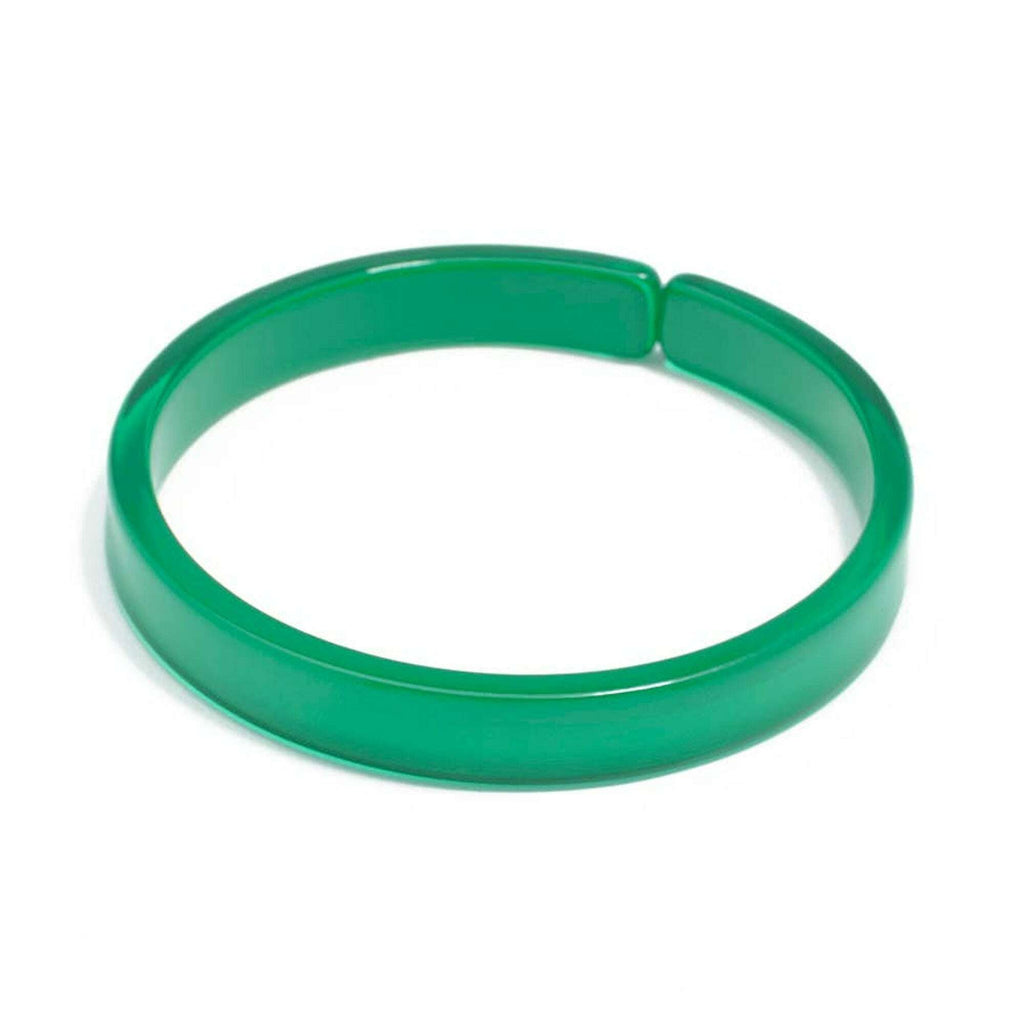 Resin Bangle Bracelet - DARK GREEN Medium Width