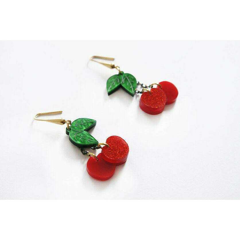 Retro Cherry Statement Earrings by Laliblue