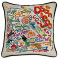 San Diego, CA Hand-Embroidered Pillow