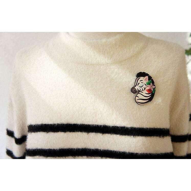 Solidarity Zebra Brooch by Laliblue