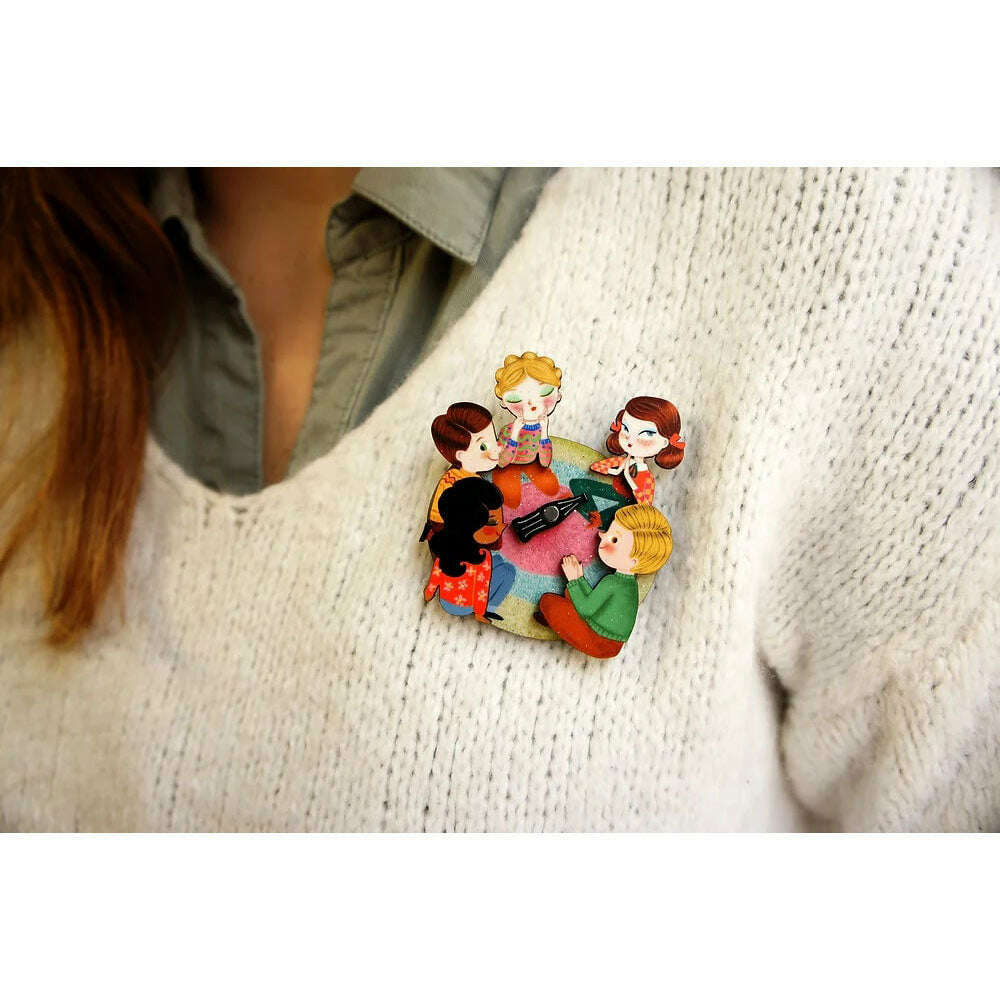 Spin the Bottle Game Brooch by Laliblue
