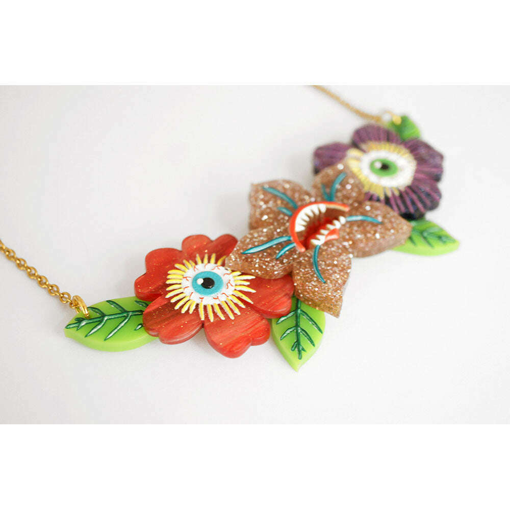 Spooky Flowers Necklace by Laliblue